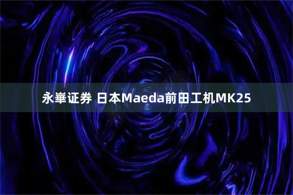 永崋证券 日本Maeda前田工机MK25