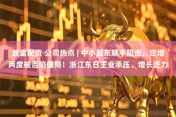 致富配资 公司热点 | 中小股东联手阻击，定增两度被否陷僵局！浙江东日主业承压、增长乏力