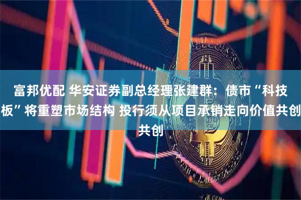 富邦优配 华安证券副总经理张建群：债市“科技板”将重塑市场结构 投行须从项目承销走向价值共创