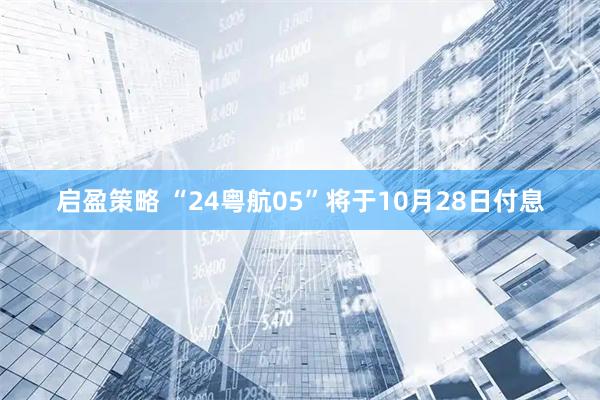 启盈策略 “24粤航05”将于10月28日付息